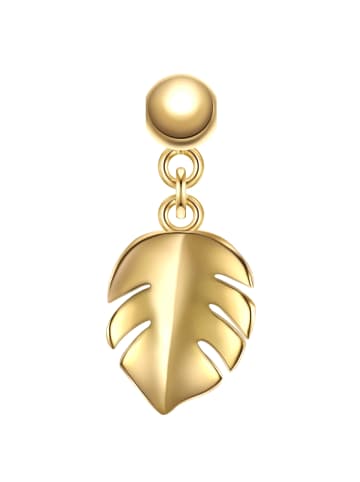 Glanzstücke München Charm Blatt aus Sterling Silber in gelbgold