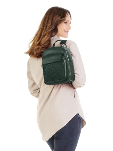 Cluty Rucksack echt Leder in dunkelgrün
