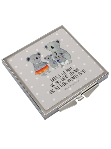 Mr. & Mrs. Panda Reisespiegel Koala Familie mit Spruch in Grau Pastell