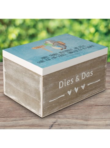 Mr. & Mrs. Panda Truhe Pinguin Schultüte mit Spruch in Eisblau