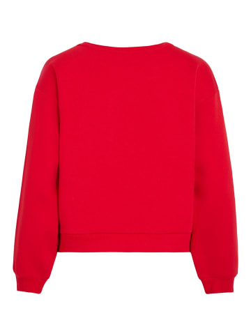 Vila Langärmeliges Sweatshirt in Racing Red