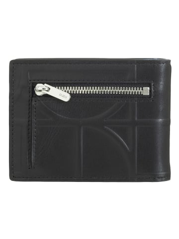 DuDu Up Geldbörse RFID Schutz Leder 11 cm Geldscheinklammer black-pastel blue