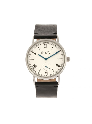 Simplify Die 5100 Lederarmbanduhr in Black/White