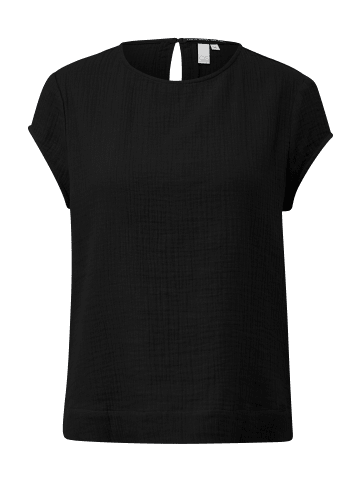 QS Bluse kurzarm in Schwarz