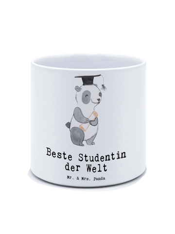 Mr. & Mrs. Panda Pflanztopf Pinguin Beste Studentin der Welt mit... in Weiß