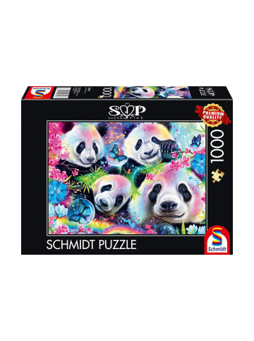 Schmidt Spiele Puzzle Sheena Pike Neon Blumen-Pandas, 1000Teile