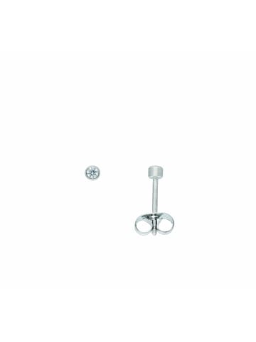 Adeliás Damen Edelstahl Ohrringe / Ohrstecker mit Zirkonia Ø 2,5 mm in silber