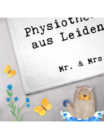 Mr. & Mrs. Panda Handtuch Physiotherapeutin Leidenschaft mit Spruch in Weiß