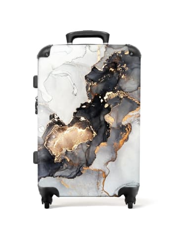 NoBoringSuitCases Suitcase, Koffer, Reisekoffer Abstrakt gold weiß