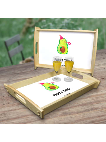 Mr. & Mrs. Panda Tablett Avocado Party Zeit mit Spruch in Weiß