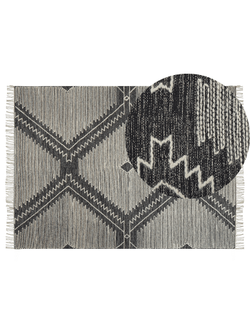 Beliani Kurzflor ARBAA in Schwarz/Weiß - (W) 140 x (H) 1 x (L) 200 cm