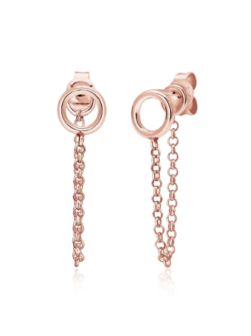 Elli Ohrringe 925 Sterling Silber Geo, Kreis in Rosegold