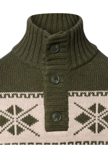 Nils Sundström Pullover in oliv ecru - 0001