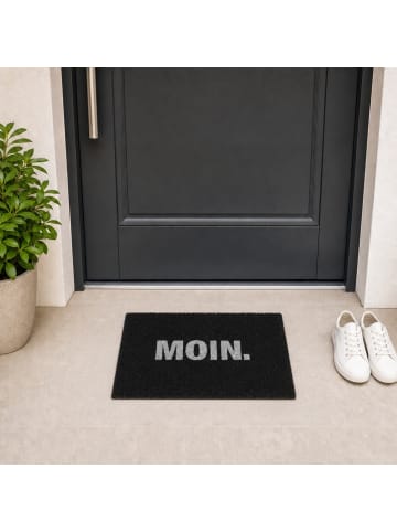 relaxdays Fußmatte "Moin" in Schwarz - (B)60 x (T)40 cm