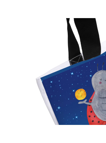 Mr. & Mrs. Panda Strandtasche Sternzeichen Zwilling mit Spruch in Sternenhimmel Blau