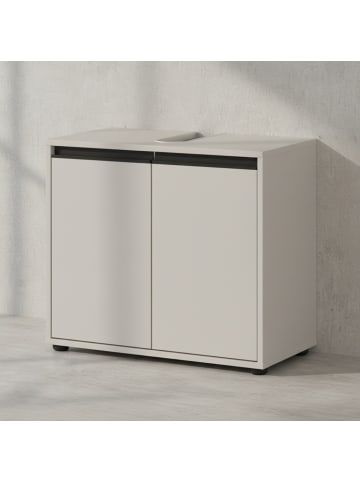 KADIMA DESIGN Waschbeckenunterschrank Soft-Close, 2 Türen, Made in Germany in Steingrau