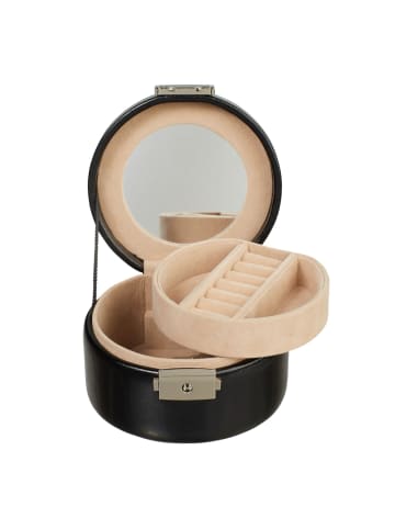 Windrose Merino Schmuckkasten 12 cm in schwarz