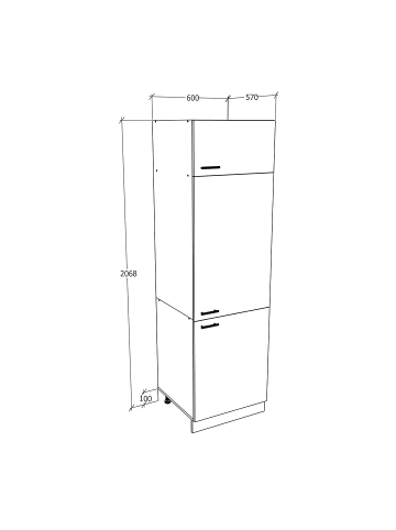 ebuy24 Küchenhochschrank Esilo Weiß 60 x 57 cm