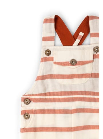 Little Green Radicals Gestreifte Latzhose in Rot