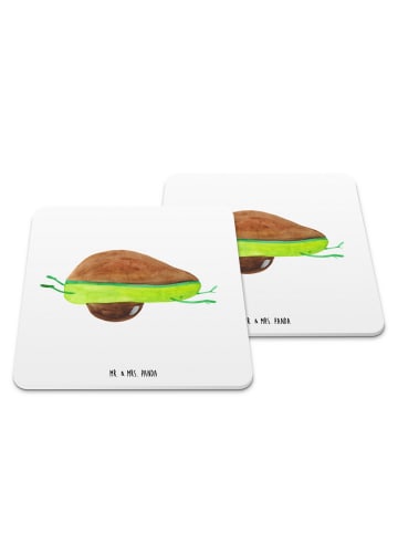 Mr. & Mrs. Panda Untersetzer Avocado Yoga ohne Spruch in Weiß