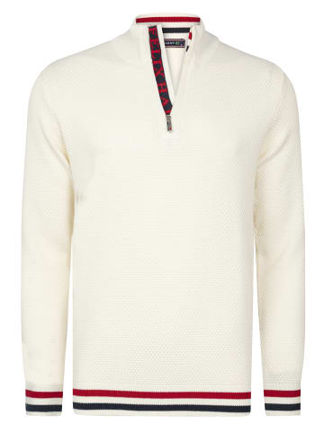 Felix Hardy Halber Reißverschluss Baumwollpullover in Ecru