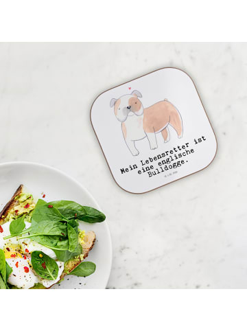 Mr. & Mrs. Panda Untersetzer für Gläser Englische Bulldogge Lebe... in Weiß