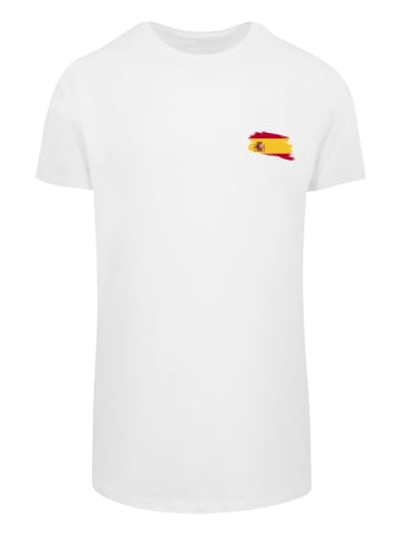 F4NT4STIC Long Cut T-Shirt Spain Spanien Flagge in weiß
