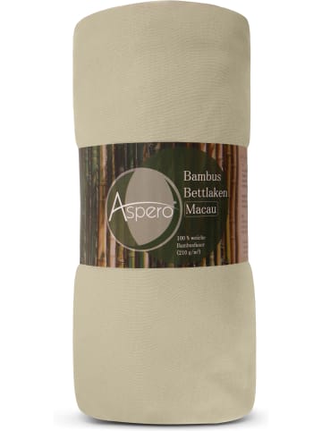 Aspero 2 x Bambus Spannbettlaken Macau in Beige