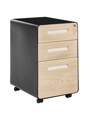 Beliani Büroschränke LARCO in Schwarz/Braun - (W) 40 x (H) 64 x (L) 63 cm