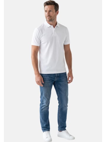 Ragman Poloshirt Basic in Weiß / dunkelblau