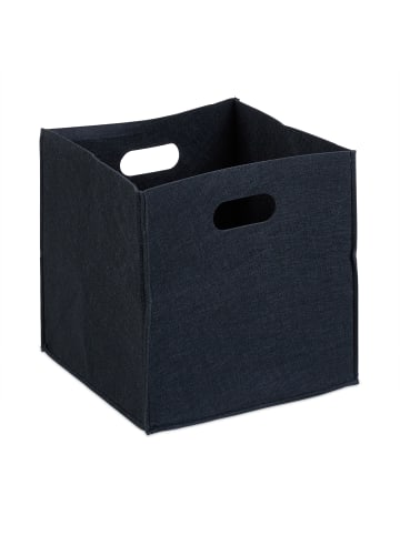 relaxdays 2x Filzkörbe in Schwarz - (B)30 x (H)30 x (T)30 cm