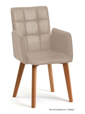 58 aufm Kessel ARMLEHNSTUHL (2er-Set) Dareia 52x91x60 Eiche geölt/Cognac
