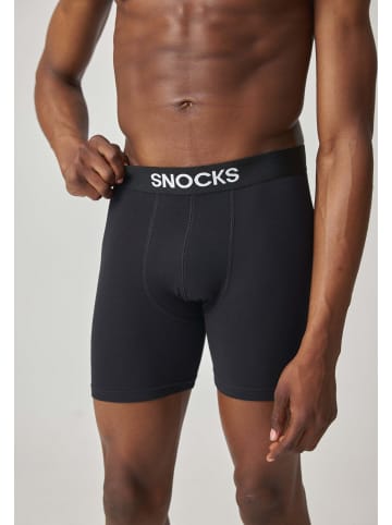 SNOCKS Lange Boxershorts Schwarz 3 Stück