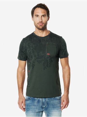 KOROSHI Crew cotton all over t-shirt in khaki