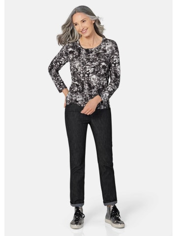 GOLDNER Langarmshirt mit Druck in schwarz / gemustert