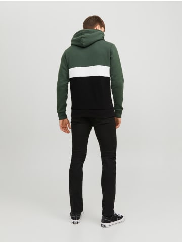 Jack & Jones Kapuzenpullover mit Print Design Sweater Hoodie JJEREID in Grün