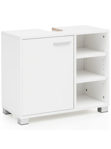 FineBuy Badunterschrank in Weiß / MDF / 60x32x55