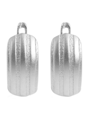 Adeliás Damen Ohrringe – Klappcreole aus 925 Silber in silber
