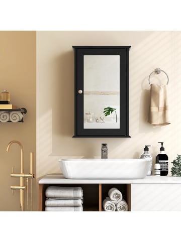 COSTWAY Spiegelschrank in Schwarz