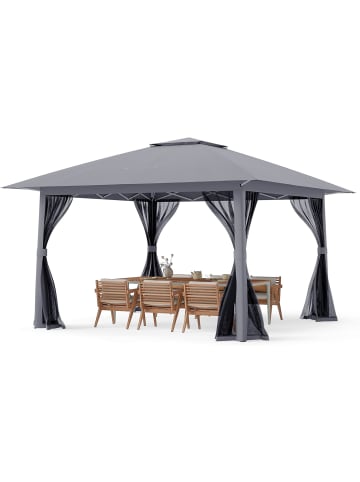 COSTWAY Pop Up Pavillon 4x4 m in Grau