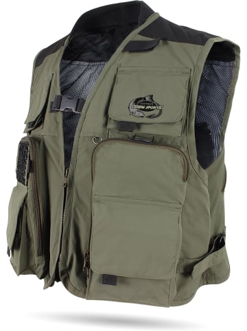 Normani Outdoor Sports Herren Anglerweste Manta in Oliv
