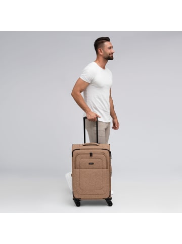 Redolz Essentials 12 MEDIUM 4-Rollen Trolley 67 cm mit Dehnfalte in coffee
