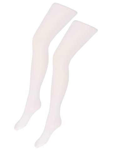 TupTam Mädchen Feinstrumpfhose Microfaser 40 DEN 2er Pack in weiß