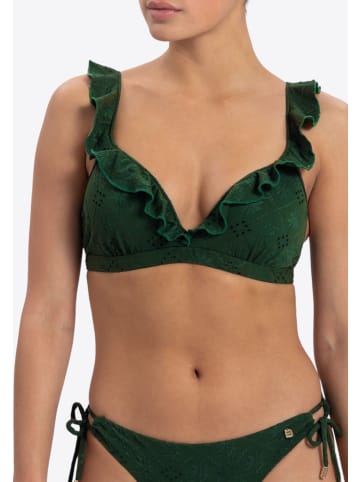 Beachlife Bikini-top Green Embroidery in green