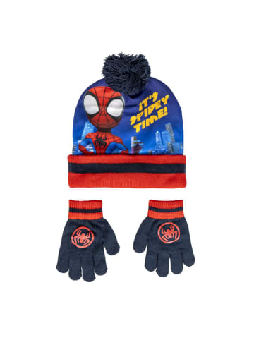 Spiderman 2tlg. Set: Mütze und Handschuhe in Blau