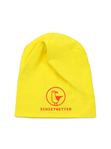 SCHIETWETTER Beanie für Kids mit Print Möwe in gelb-neonorange