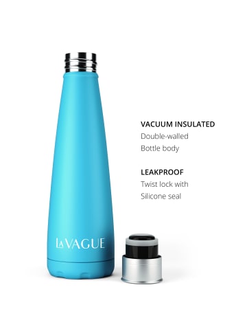 LA VAGUE GRAVITY edelstahl-isolierflasche in mattblau