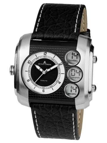 Jacques Lemans Herren-Armbanduhr AnaDigi Schwarz/Stahl