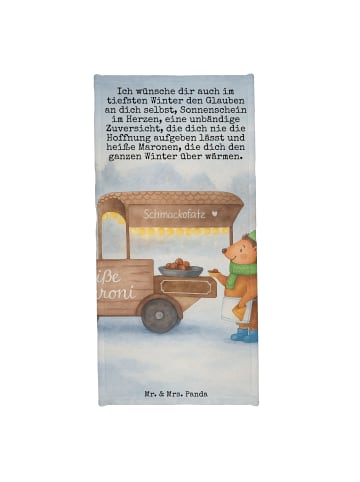 Mr. & Mrs. Panda Badhandtuch Igel Maronen Design mit Spruch in Eisblau