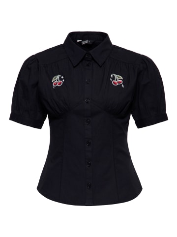 Queen Kerosin Queen Kerosin Bluse Cherry in schwarz